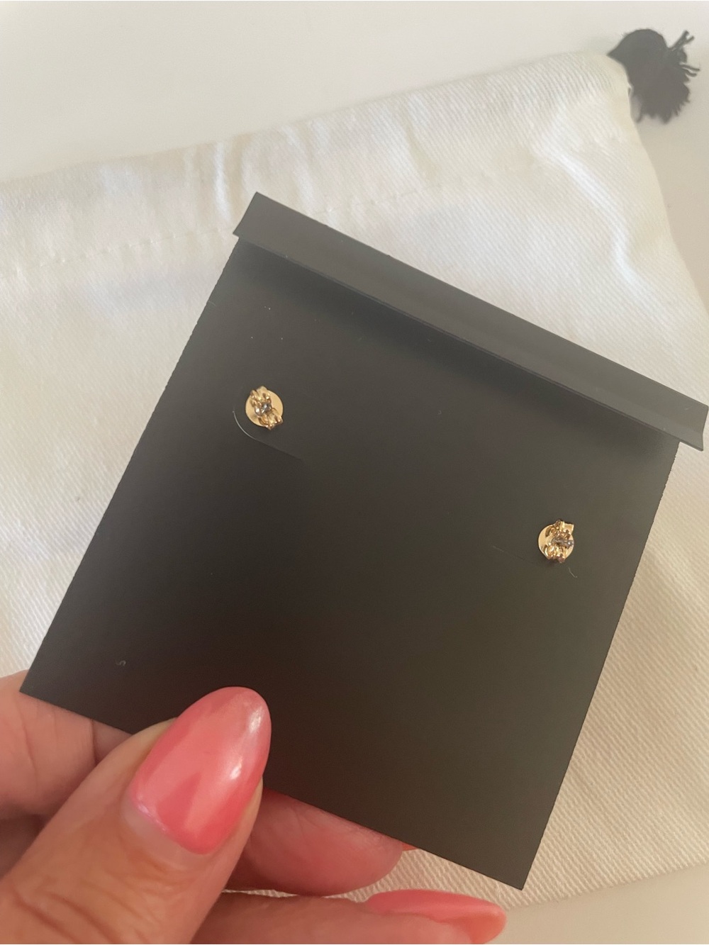 COACH Gold Crystal Pavé Open Oval Drop Earrings - Picture 5 of 5